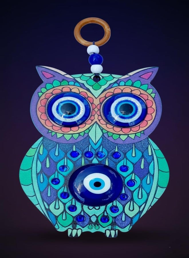 ARTISKRITI Evil Eye Hanging Owl Nazar Battu for Home Entrance Door Decoration, Big Size, Housewarming Gifts - Image 2